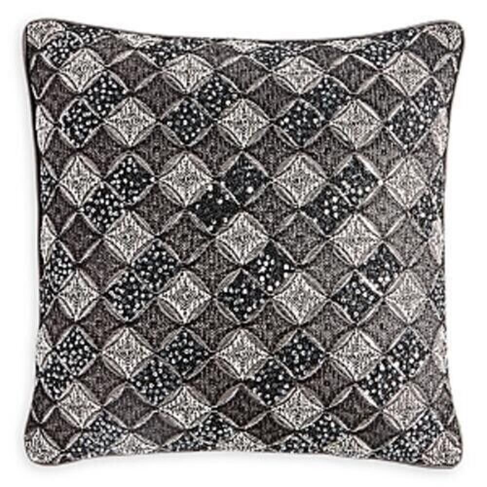 Hudson Park Collection Black Metallic Luxury Deco Fan Euro Pillow Sham 26x26